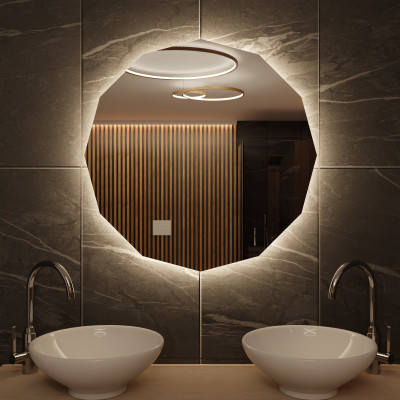 Oglinzi de baie Luminozitate, stil modern, oglindă cu iluminare din spate cu LED