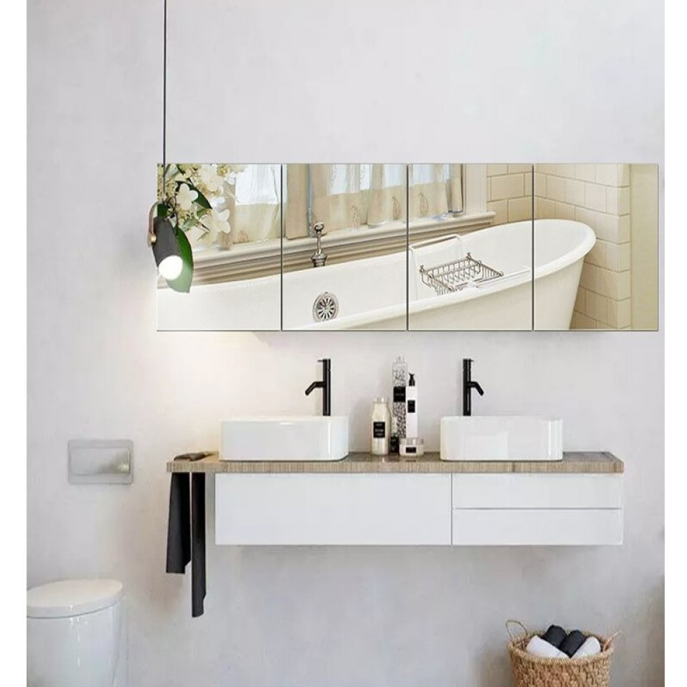 Oglindă de machiaj montată pe perete cu design ergonomic și lungime potrivită