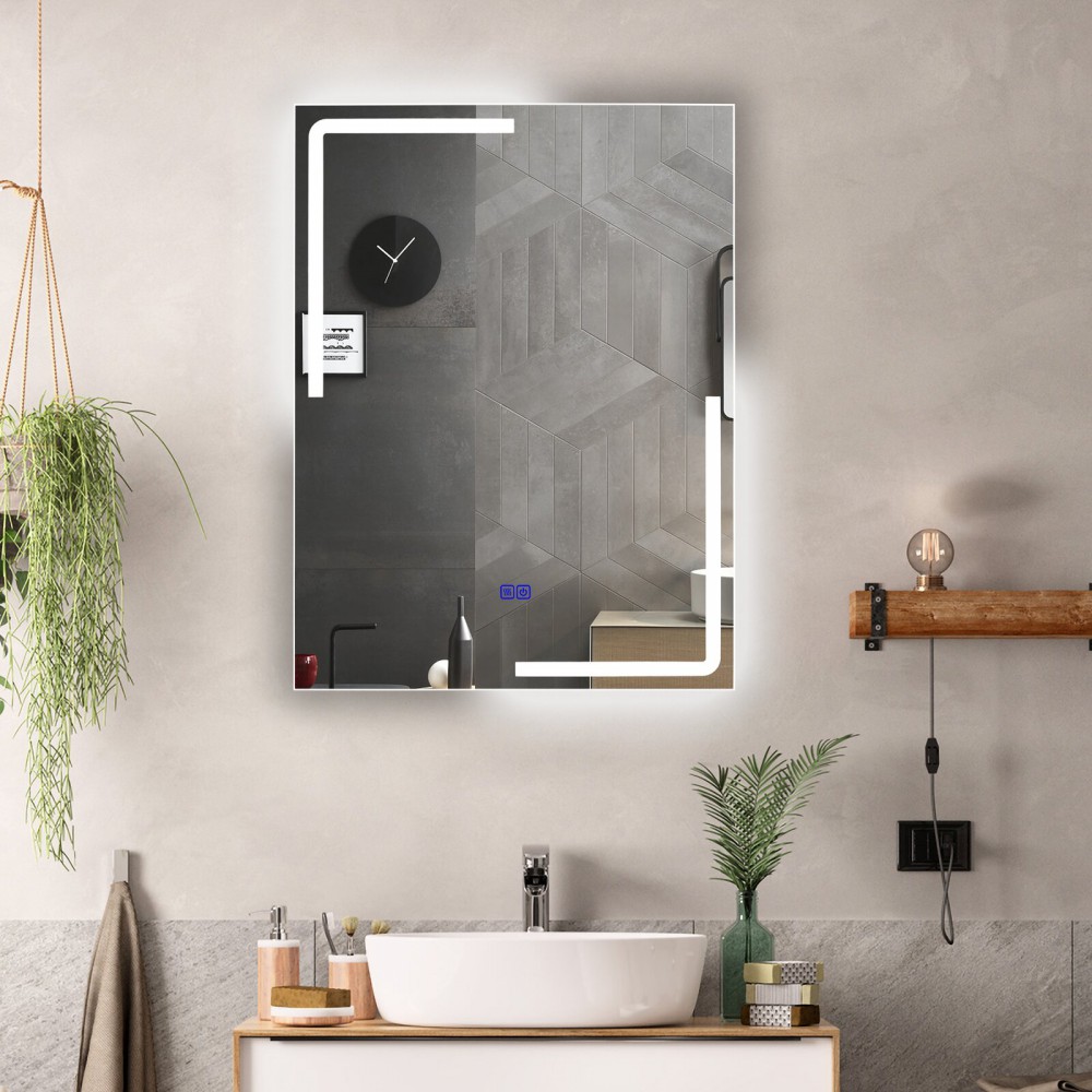 Oglindă de baie cu iluminare LED unică și design elegant și simplu