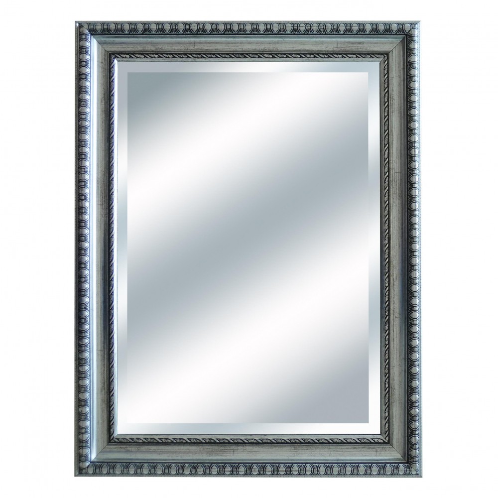 Oglindă clasică de perete cu cadru argintiu