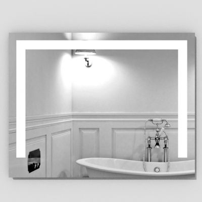 Зеркала для ванной Яркое светодиодное освещение зеркала Hanna проходит через 3 внутренние матовые полосы стекла