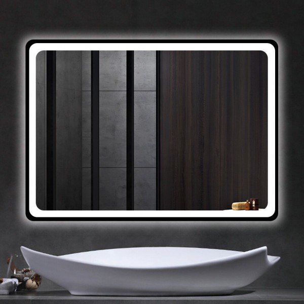 Oglindă iluminată dreptunghiulară clasică cu design modern