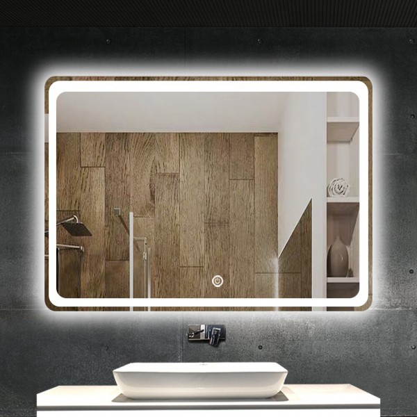 Oglindă iluminată dreptunghiulară clasică cu design modern