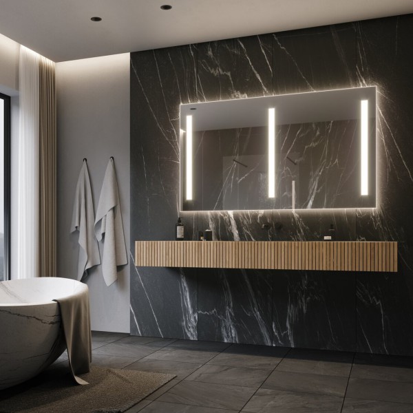 Vă va plăcea forma clasică a acestei frumoase oglinzi cu lumină LED